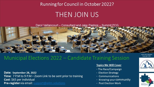 Poster advertising E4m Candidate training