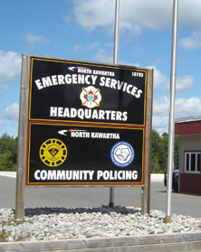 Emergency Services headquarters sign