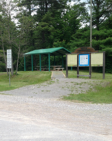 image of eels creek rest area with picnic shelter